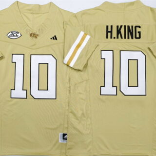 Men's Georgia Tech Yellow Jackets #10 Haynes King Golden F.U.S.E. Limited Stitched Jersey