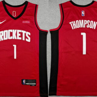 Men's Houston Rockets #1 Amen Thompson Red Icon Edition Stitched Jersey