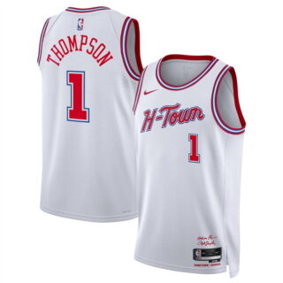 Men's Houston Rockets #1 Amen Thompson White 2025 26 City Edition Stitched Jersey