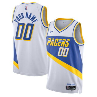 Men's Indiana Pacers Active Player Custom White 2025 26 City Edition Stitched Basketball Jersey