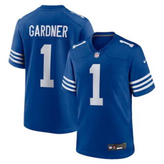 Men's Indianapolis Colts #1 Sauce Gardner Blue 2025 Stitched Game Jersey