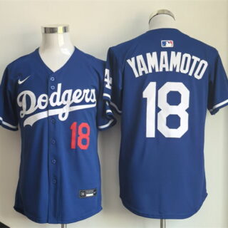 Men's Los Angeles Dodgers #18 Yoshinobu Yamamoto Royal Limited Stitched Baseball Jersey