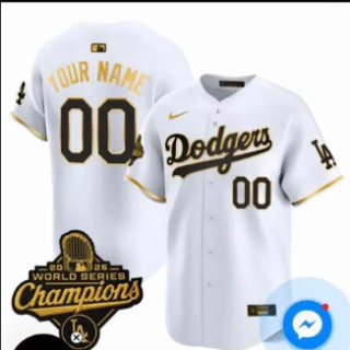 Men's Los Angeles Dodgers Active Player Custom White 2025 World Series Champions Patch Home Limited Stitched Baseball Jerseys