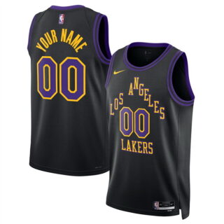 Men's Los Angeles Lakers Active Player Custom Black 2025 26 City Edition Stitched Basketball Jersey