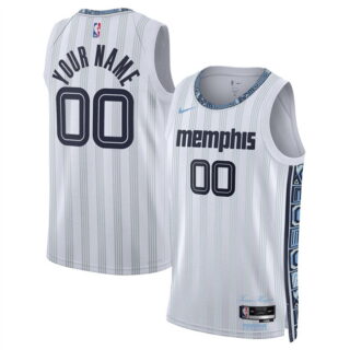 Men's Memphis Grizzlies Active Player Custom White 2025 26 City Edition Stitched Basketball Jersey