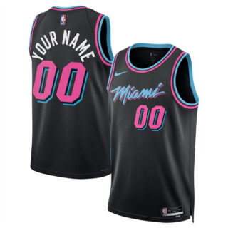 Men's Miami Heat Active Player Custom Black 2025 26 City Edition Stitched Basketball Jersey