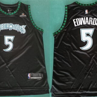 Men's Minnesota Timberwolves #5 Anthony Edwards Black 2025 Classic Edition Stitched jersey
