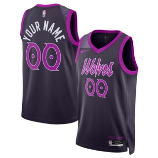 Men's Minnesota Timberwolves Active Player Custom Purple 2025 26 City Edition Stitched Jersey