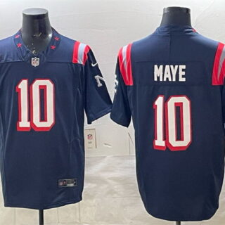 Men's New England Patriots #10 Drake Maye Navy 2025 F.U.S.E. Vapor Limited Stitched Football Jersey