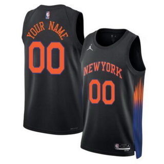 Men's New Yok Knicks Active Player Custom Black 2025 Statement Edition Stitched Basketball Jersey