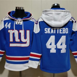Men's New York Giants #44 Cam Skattebo Blue Ageless Must-Have Lace-Up Pullover Hoodie