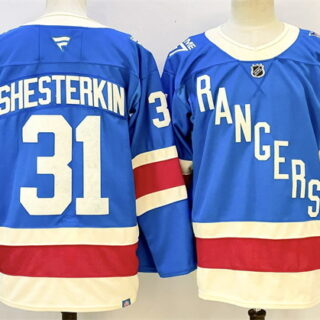 Men's New York Rangers #31 Igor Shesterkin Blue 2025 Stitched Hockey Jersey