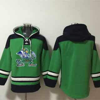 Men's Notre Dame Fighting Irish Green Ageless Must-Have Lace-Up Pullover Hoodie