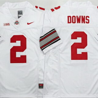 Men's Ohio State Buckeyes #2 Caleb Downs White F.U.S.E. Limited Stitched Jersey