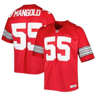 Men's Ohio State Buckeyes #55 Nick Mangold Scarlet Stitched Jersey