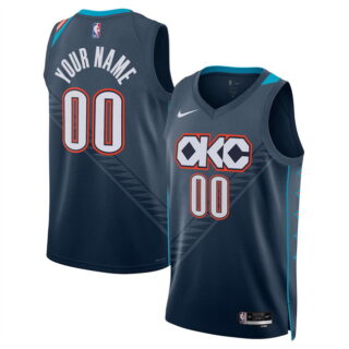 Men's Oklahoma City Thunder Active Player Custom Navy 2025 26 City Edition Stitched Basketball Jersey