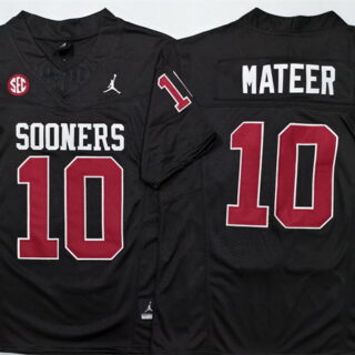 Men's Oklahoma Sooners #10 John Mateer Black 2025 F.U.S.E. Stitched Jersey