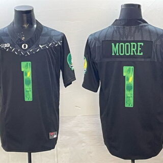 Men's Oregon Ducks #1 Dakorien Moore Black F.U.S.E. Vapor Limited Stitched Football Jersey
