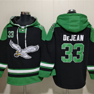 Men's Philadelphia Eagles #33 Cooper DeJean Black Ageless Must-Have Lace-Up Pullover Hoodie