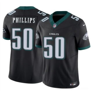 Men's Philadelphia Eagles #50 Jaelan Phillips Black 2025 F.U.S.E. Vapor Untouchable Limited Throwback Stitched Football Jersey