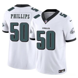 Men's Philadelphia Eagles #50 Jaelan Phillips White 2025 F.U.S.E. Vapor Untouchable Limited Stitched Football Jersey