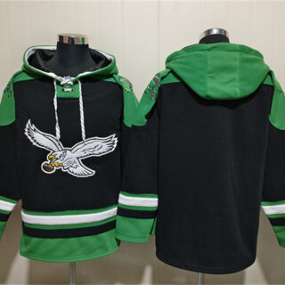 Men's Philadelphia Eagles Blank Black Ageless Must-Have Lace-Up Pullover Hoodie