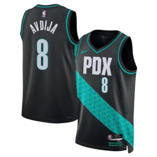 Men's Portland Trail Blazers #8 Deni Avdija Black 2025 26 City Edition Edition Stitched Basketball Jersey