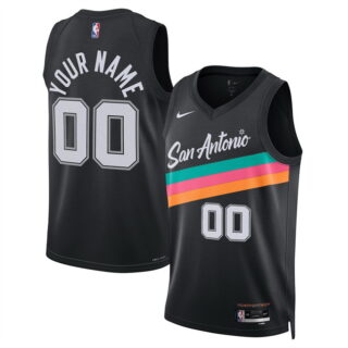 Men's San Antonio Spurs Active Player Custom Black 2025 26 City Edition Stitched Basketball Jersey