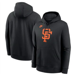 Men's San Francisco Giants Black Cooperstown Collection Logo Club Pullover Hoodie