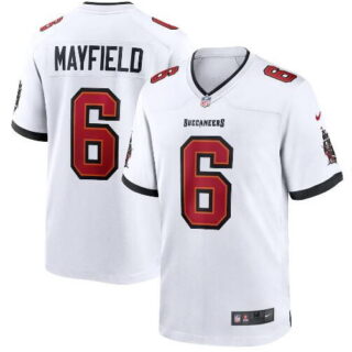 Men's Tampa Bay Buccaneers #6 Baker Mayfield White Stitched Game Jersey