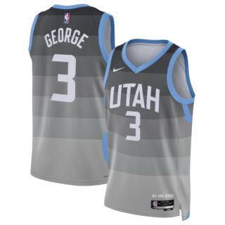 Men's Utah Jazz #3 Keyonte George Grey 2025 26 City Edition Stitched Basketball Jersey