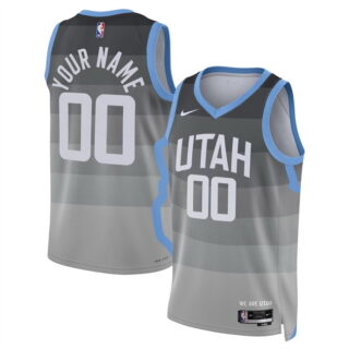 Men's Utah Jazz Active Player Custom Grey 2025 26 City Edition Stitched Basketball Jersey