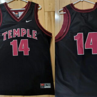 Men's Vintage Temple University Active Player Custom Stitched Black Jersey