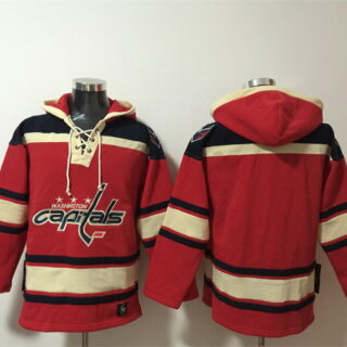Men's Washington Capitals Blank Red Ageless Must-Have Lace-Up Pullover Hoodie