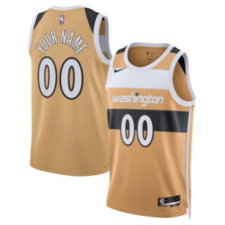 Men's Washington Wizards Active Player Custom Gold 2025 26 City Edition Stitched Basketball Jersey
