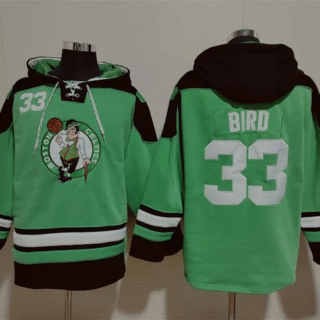 Men Celtics Larry Bird Lacer Green Hoodie
