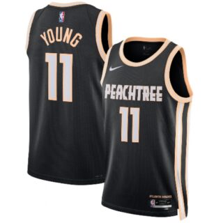 Men's Atlanta Hawks #11 Trae Young Black 2025-26 City Edition Swingman Stitched Jersey