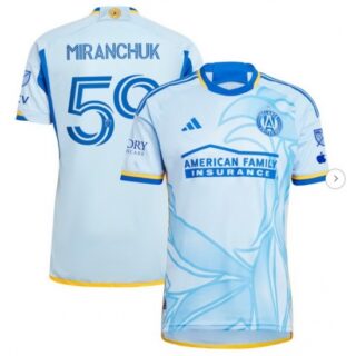 Men's Atlanta United FC Aleksei Miranchuk Light Blue 2024 The Resurgens Kit Authentic Player Jersey