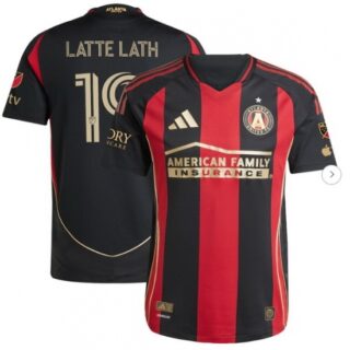 Men's Atlanta United FC Emmanuel Latte Lath Black 2025 The Connector Authentic Player Jersey