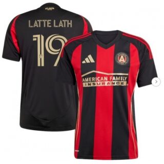 Men's Atlanta United FC Emmanuel Latte Lath Black 2025 The Connector Replica Player Jersey
