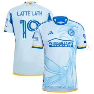 Men's Atlanta United FC Emmanuel Latte Lath Light Blue 2024 The Resurgens Kit Authentic Player Jersey
