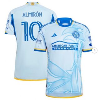 Men's Atlanta United FC Miguel Almiron Light Blue 2024 The Resurgens Kit Authentic Player Jersey