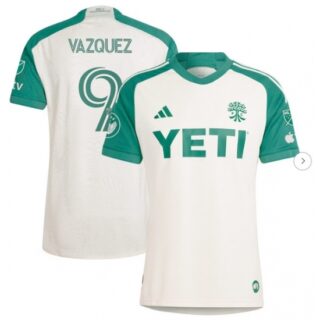 Men's Austin FC Brandon Vazquez adidas Tan 2024 The Armadillo Kit Authentic Player Jersey