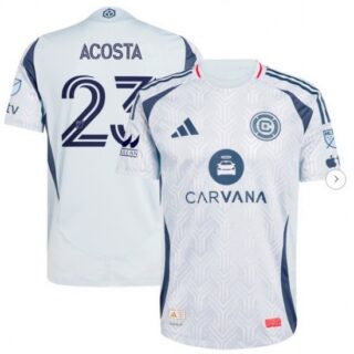 Men's Chicago Fire Kellyn Acosta Light Blue 2025 The Municipal Kit Authentic Player Jersey