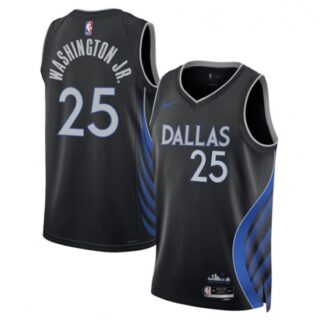 Men's Dallas Mavericks #25 P.J. Washington Black 2025-26 City Edition Stitched Basketball Jersey