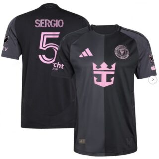 Men's Inter Miami CF Sergio Busquets Black 2025 The Fortitude Kit Authentic Player Jersey