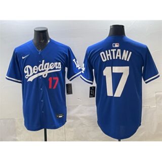 Men's Los Angeles Dodgers #17 Shohei Ohtani Royal Limited Stitched Baseball Jersey