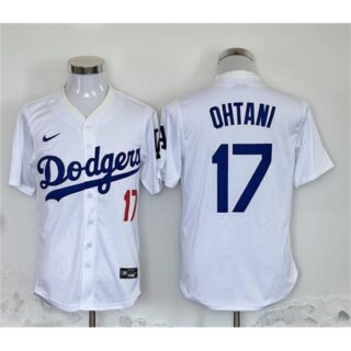 Men's Los Angeles Dodgers #17 Shohei Ohtani White Home Limited Stitched Baseball Jersey