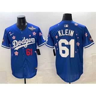 Men's Los Angeles Dodgers #61 Will Klein Royal 2025 World Series Tokyo Series Limited Stitched Baseball Jersey