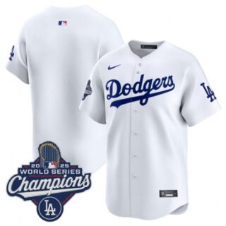Men's Los Angeles Dodgers Blank White 2025 Champions Stitched Baseball Jersey